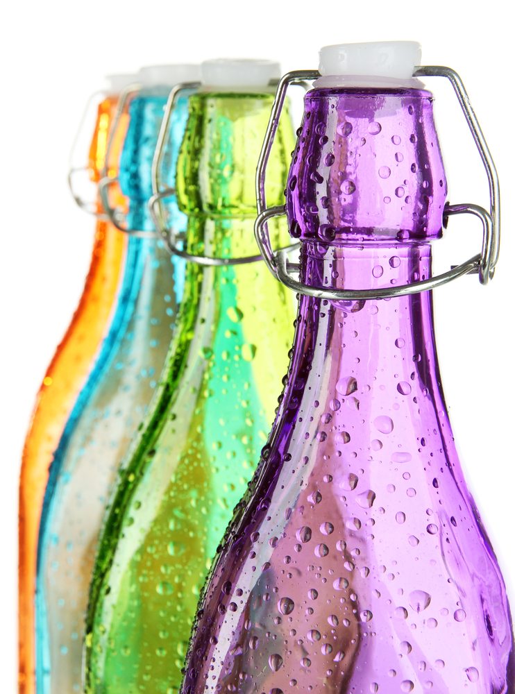Coloured swing top bottles